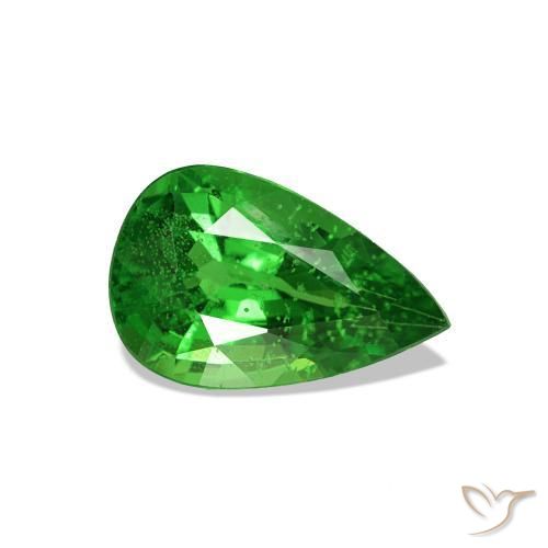 Granate tsavorita Verde claro natural de 1.10 ct, En forma de pera, VS