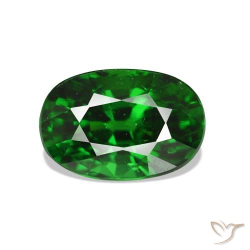 Granate tsavorita Verde intenso natural de 2.08 ct, Corte Óvalo, VVS-VS