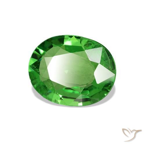 Granate tsavorita Verde medio natural de 1.62 ct, Corte Óvalo, VS
