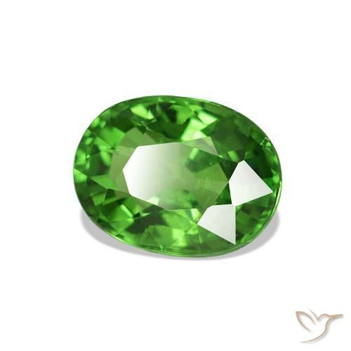 Granate tsavorita verde natural de 1,54 ct, corte óvalo, VS