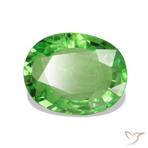 Granate tsavorita verde natural de 3,35 ct, corte óvalo, VS-SI