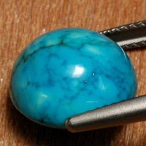 Turquesa azul natural de 8,98 ct, corte óvalo, opaco