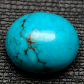 Turquesa azul natural de 6,28 ct, corte óvalo, opaco