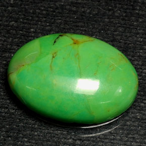Turquesa verde natural de 6,57 ct, corte óvalo, opaco