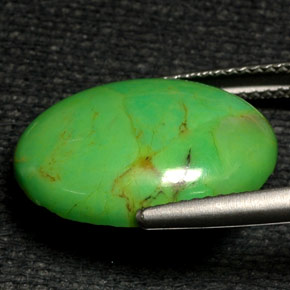 Turquesa verde natural de 6,57 ct, corte óvalo, opaco