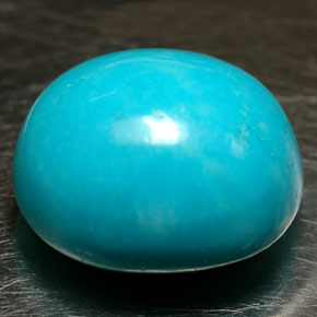 Turquesa azul natural de 12,16 ct, corte óvalo, opaco