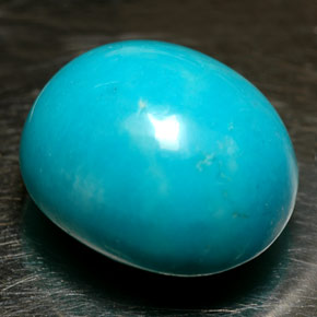 Turquesa azul natural de 12,16 ct, corte óvalo, opaco