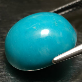 Turquesa azul natural de 12,16 ct, corte óvalo, opaco
