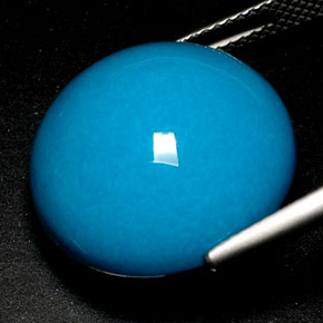 Turquesa Azul natural de 21.96 ct, Corte Redondo, Opaco