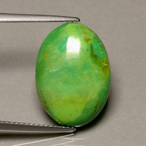 Turquesa verde natural de 5,72 ct, corte óvalo, opaco