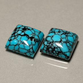 Gemas de turquesa azul natural de  ct, cuadrado, opaco