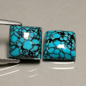 Gemas de turquesa azul natural de  ct, cuadrado, opaco