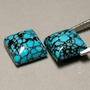Gemas de turquesa azul natural de  ct, cuadrado, opaco