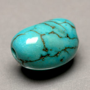 Turquesa azul natural de 3,66 ct, forma elegante, opaco