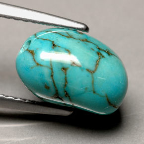 Turquesa azul natural de 3,66 ct, forma elegante, opaco
