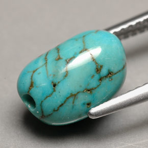 Turquesa azul natural de 3,66 ct, forma elegante, opaco