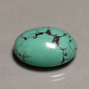 Turquesa verde natural de 13,65 ct, corte óvalo, opaco