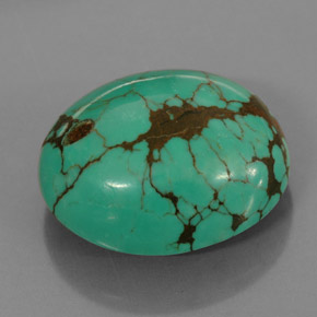 Turquesa verde natural de 15,63 ct, corte óvalo, opaco