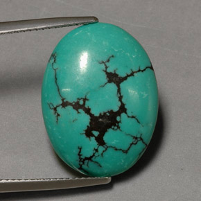 Turquesa verde natural de 12,26 ct, corte óvalo, opaco