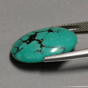 Turquesa verde natural de 12,26 ct, corte óvalo, opaco