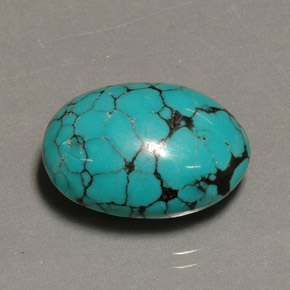 Turquesa azul natural de 12,98 ct, corte óvalo, opaco