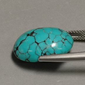 Turquesa azul natural de 12,98 ct, corte óvalo, opaco