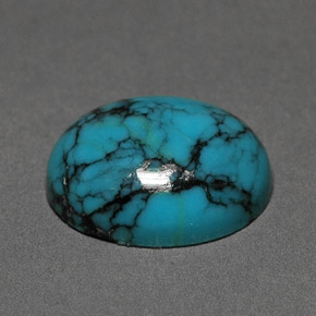 Turquesa azul natural de 3,00 ct, corte óvalo, opaco