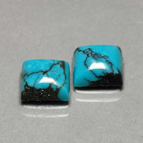 Gemas de Turquesa Azul natural de  ct, Cuadrado, Opaco