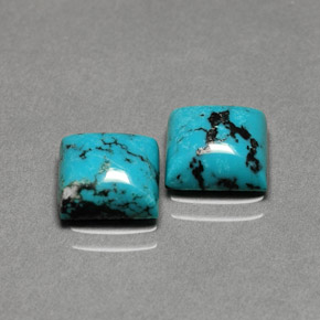Gemas de turquesa azul natural de  ct, cuadrado, opaco