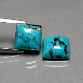Gemas de turquesa azul natural de  ct, cuadrado, opaco