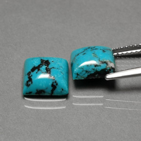 Gemas de turquesa azul natural de  ct, cuadrado, opaco