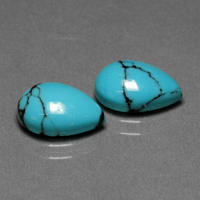 Gemas de turquesa azul natural de  ct, en forma de pera, opaco