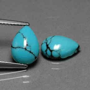 Gemas de turquesa azul natural de  ct, en forma de pera, opaco