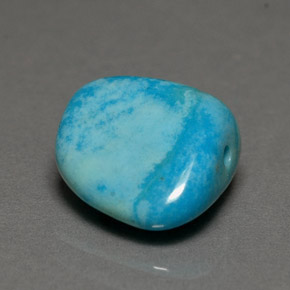 Turquesa azul natural de 3,83 ct, forma elegante, opaco