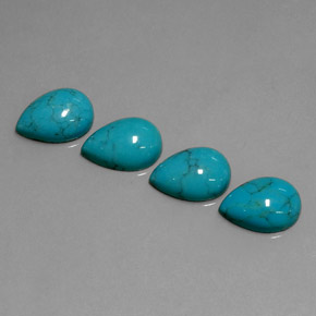 Gemas de turquesa azul natural de  ct, en forma de pera, opaco