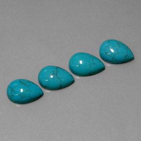 Gemas de turquesa azul natural de  ct, en forma de pera, opaco