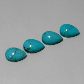 Gemas de turquesa azul natural de  ct, en forma de pera, opaco