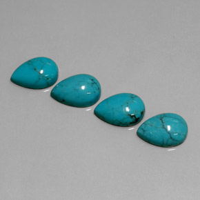 Gemas de turquesa azul natural de  ct, en forma de pera, opaco