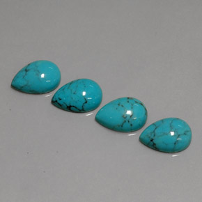Gemas de turquesa azul natural de  ct, en forma de pera, opaco