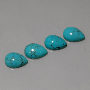 Gemas de turquesa azul natural de  ct, en forma de pera, opaco