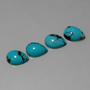 Gemas de turquesa azul natural de  ct, en forma de pera, opaco