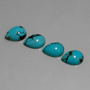 Gemas de turquesa azul natural de  ct, en forma de pera, opaco
