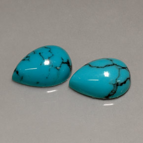 Gemas de turquesa azul natural de  ct, en forma de pera, opaco