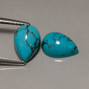 Gemas de turquesa azul natural de  ct, en forma de pera, opaco