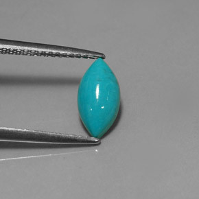 Turquesa azul natural de 0,76 ct, marquesa, opaco