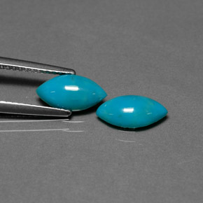 Gemas de turquesa azul natural de  ct, marquesa, opaco