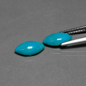 Gemas de turquesa azul natural de  ct, marquesa, opaco