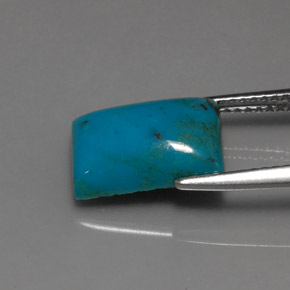 Turquesa azul natural de 3,38 ct, baguette, opaco