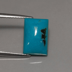 Turquesa azul natural de 3,47 ct, baguette, opaco