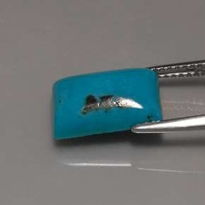 Turquesa azul natural de 3,47 ct, baguette, opaco